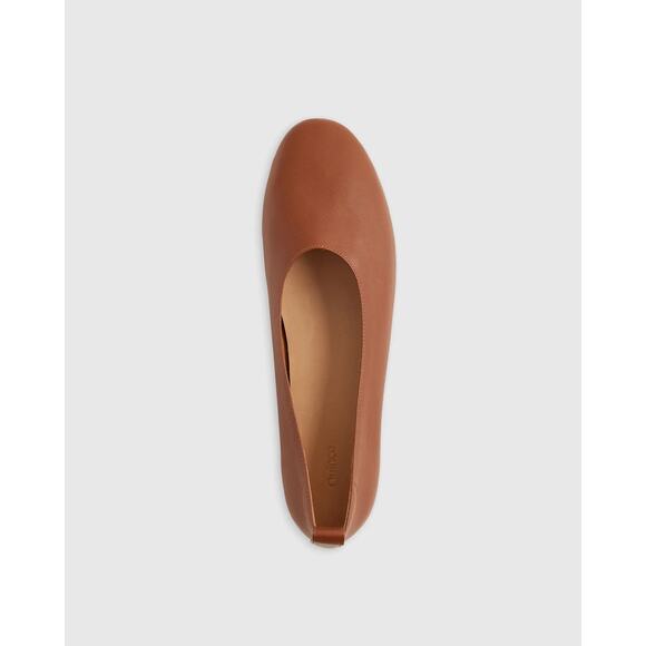 Quince Italian Leather Glove Ballet Flat Cognac 9.5 New - Picture 3 of 10